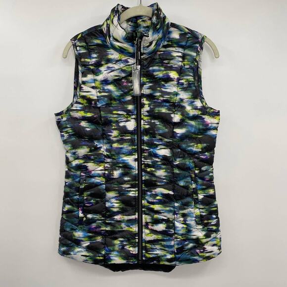 Tangerine Duck Down Puffer Vest Lightweight Packable Printed Size Small NWOT - Picture 1 of 9